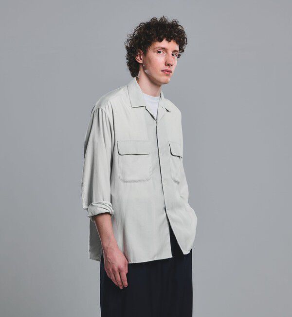 UNITED ARROWS green label relaxing「ナイロン ツイル オープンカラー シャツ ブルゾン -撥水-」|シャツ・ブラウス|LT.GRAY