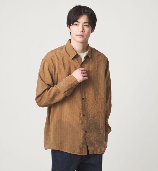 UNITED ARROWS green label relaxing「フィブリル ストライプ柄 長袖 ボックス シャツ」|シャツ・ブラウス|