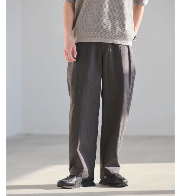 UNITED ARROWS green label relaxing「コットン ナイロン バレル ワイド イージーパンツ W4」|その他|DK.GRAY