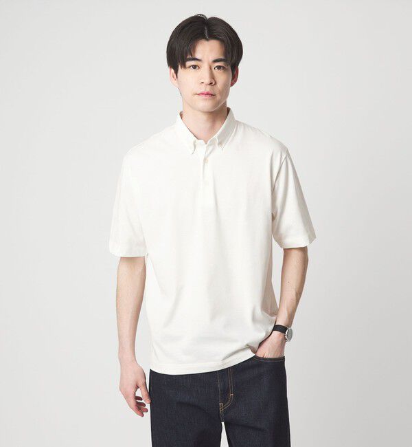 UNITED ARROWS green label relaxing「【WEB限定】JUST fit デイリー ドライ ボタンダウン 半袖 ポロシャツ -吸水速乾・抗菌-」|ポロシャツ|