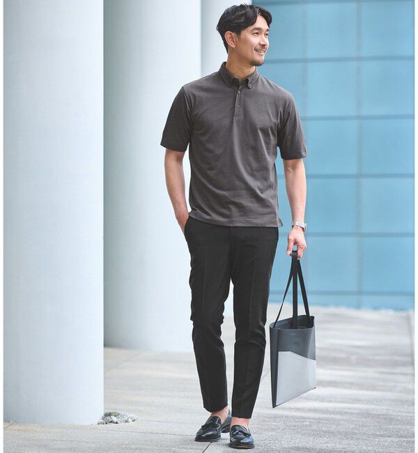 UNITED ARROWS green label relaxing「【WEB限定】JUST fit デイリー ドライ ボタンダウン 半袖 ポロシャツ -吸水速乾・抗菌-」|ポロシャツ|