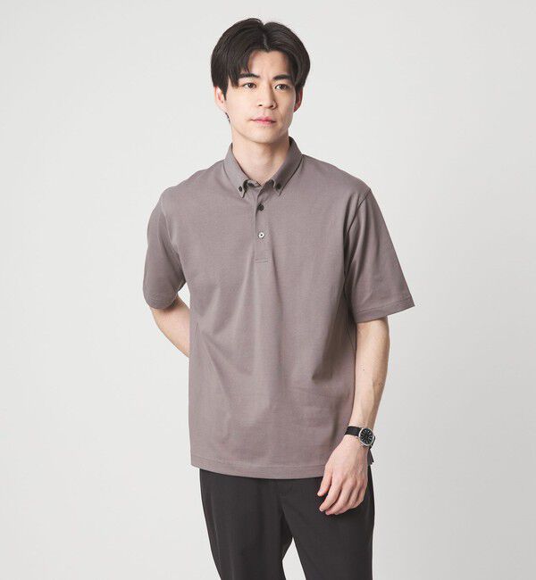 UNITED ARROWS green label relaxing「【WEB限定】JUST fit デイリー ドライ ボタンダウン 半袖 ポロシャツ -吸水速乾・抗菌-」|ポロシャツ|