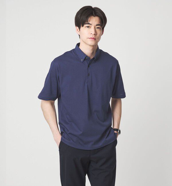 UNITED ARROWS green label relaxing「【WEB限定】JUST fit デイリー ドライ ボタンダウン 半袖 ポロシャツ -吸水速乾・抗菌-」|ポロシャツ|