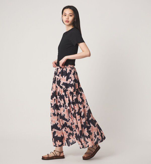 EMMEL REFINES「＜EMMEL REFINES＞EM ボカシ フラワー フレアスカート」|スカート|