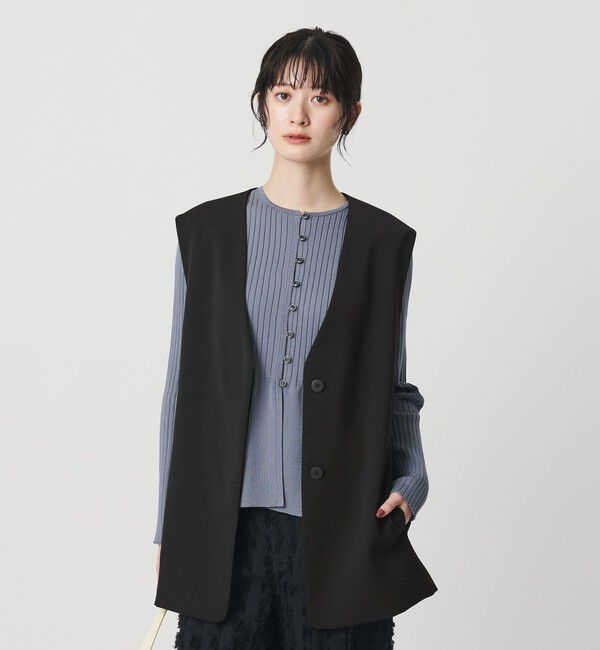 BEAUTY&YOUTH UNITED ARROWS「【WEB限定 Wardrobe DAILY MINIMAL】ダブルクロス リボンベルトジレ ウォッシャブル」|ベスト・ジレ|