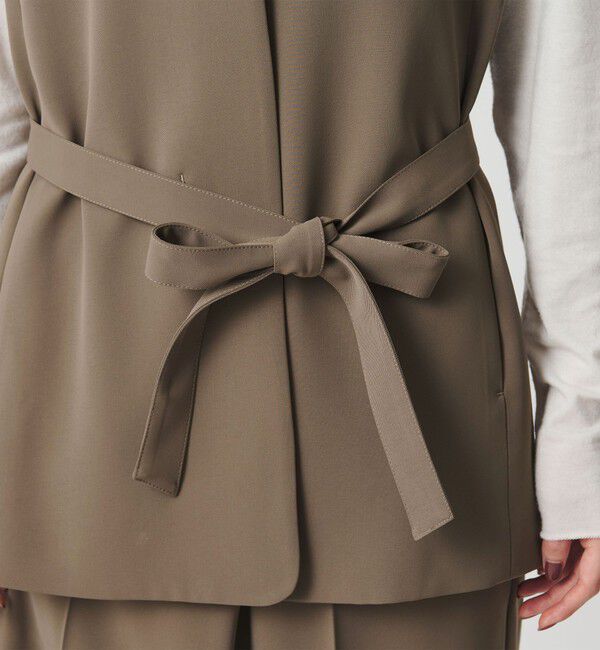 BEAUTY&YOUTH UNITED ARROWS「【WEB限定 Wardrobe DAILY MINIMAL】ダブルクロス リボンベルトジレ ウォッシャブル」|ベスト・ジレ|