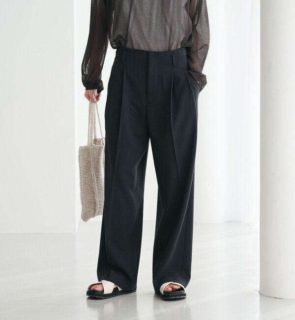 BEAUTY&YOUTH UNITED ARROWS「ポリエステルブレンド ２タック タブワイドパンツ」|その他|