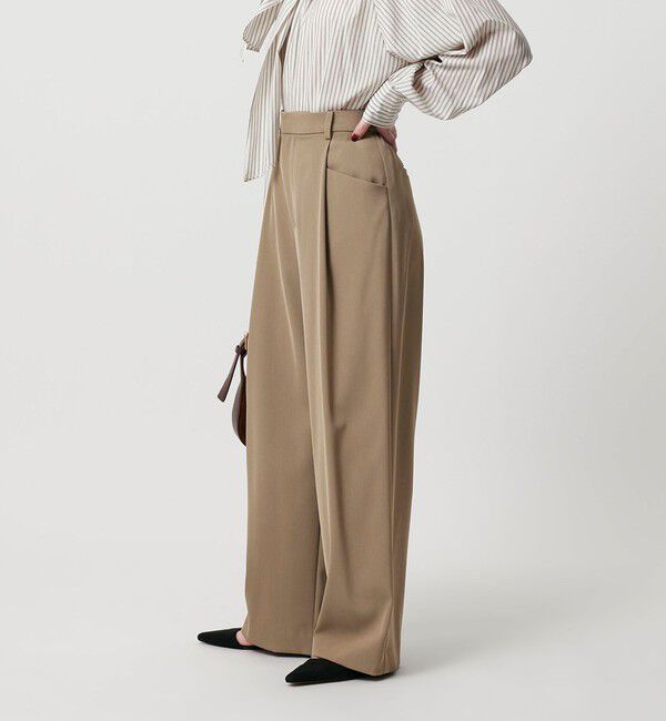 BEAUTY&YOUTH UNITED ARROWS「ポリエステルブレンド ツイルバックゴムパンツ」|スラックス|BEIGE