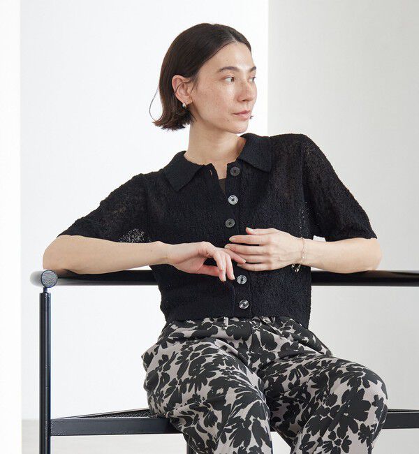 BEAUTY&YOUTH UNITED ARROWS「ノットヤーンニット ハーフスリーブ シャツ カーディガン ウォッシャブル」|カーディガン|