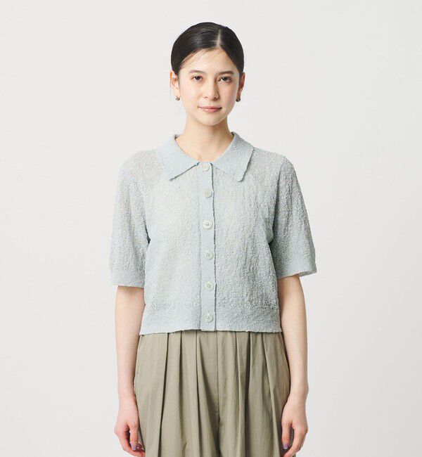 BEAUTY&YOUTH UNITED ARROWS「ノットヤーンニット ハーフスリーブ シャツ カーディガン ウォッシャブル」|カーディガン|