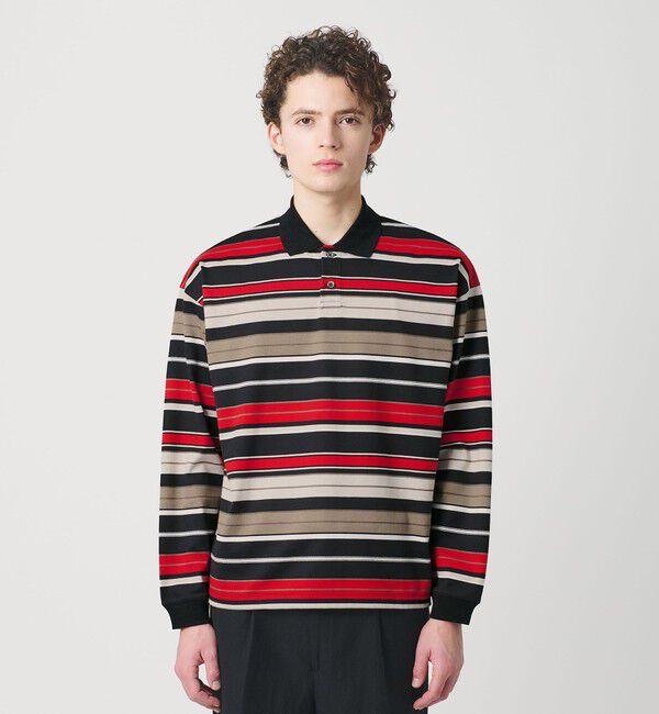 BEAUTY&YOUTH UNITED ARROWS「マルチ ボーダー ロング スリーブ ポロカラー カットソー」|Tシャツ・カットソー|