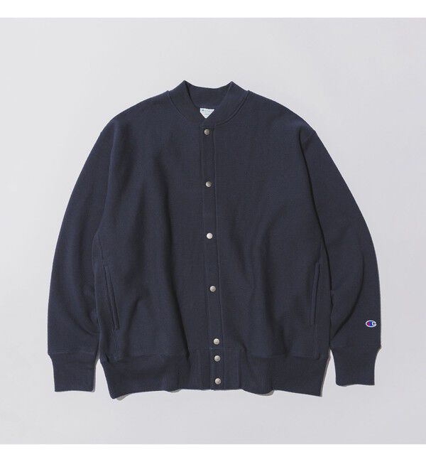 BEAMS「【別注】Champion &times; MIN-NANO / スナップ ジャケット」|スウェット・ジャージ|DARK_NAVY