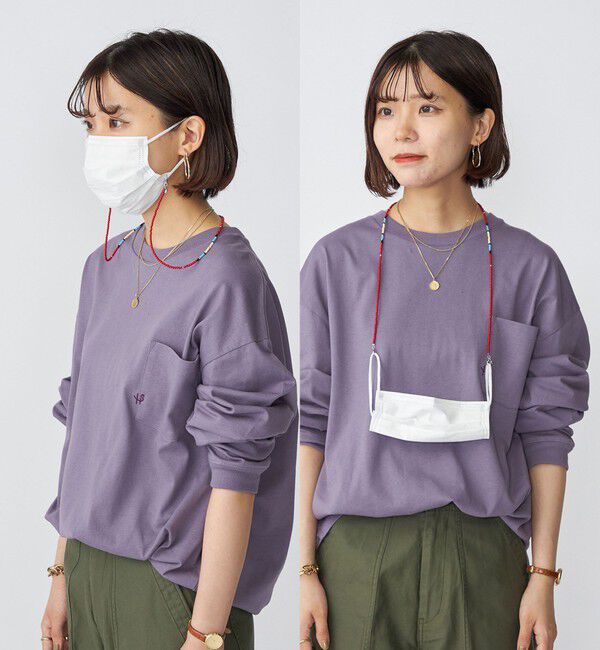 SHIPS「【WEB限定】SHIPS: 2WAY マスク ビーズ ストラップ」|アンクレット|レッド