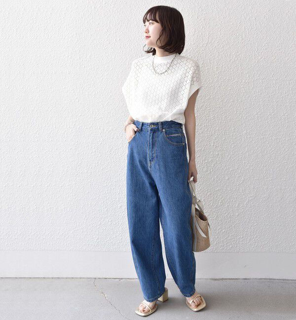 SHIPS for women「《一部追加予約》【WEB限定】〈手洗い可能〉アイレット クルーネック プルオーバー」|Tシャツ・カットソー|