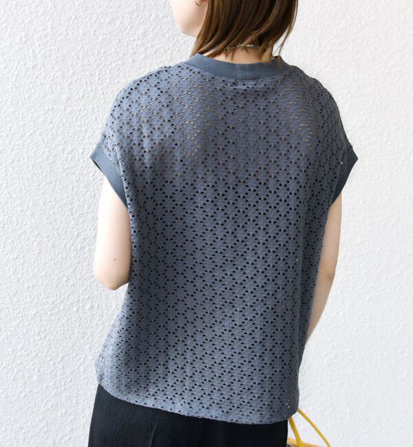 SHIPS for women「《一部追加予約》【WEB限定】〈手洗い可能〉アイレット クルーネック プルオーバー」|Tシャツ・カットソー|