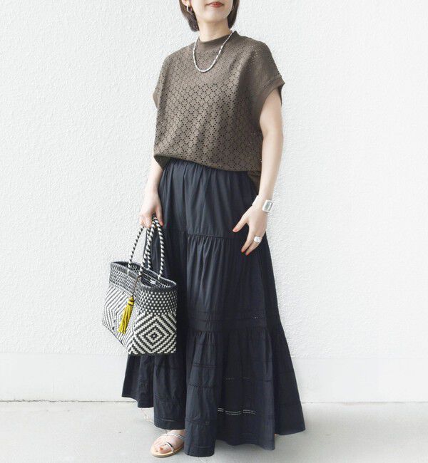 SHIPS for women「《一部追加予約》【WEB限定】〈手洗い可能〉アイレット クルーネック プルオーバー」|Tシャツ・カットソー|