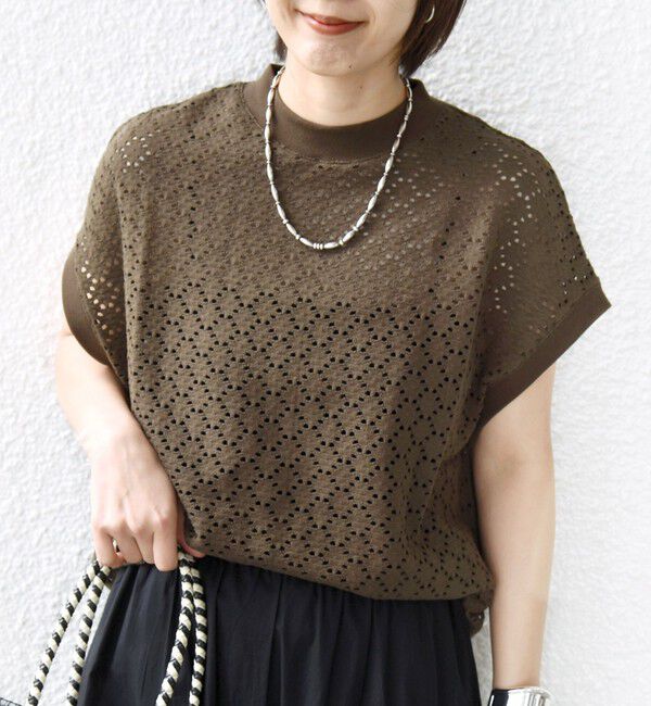 SHIPS for women「《一部追加予約》【WEB限定】〈手洗い可能〉アイレット クルーネック プルオーバー」|Tシャツ・カットソー|