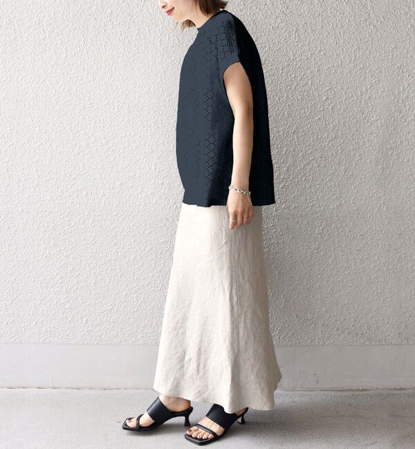 SHIPS for women「《一部追加予約》【WEB限定】〈手洗い可能〉アイレット クルーネック プルオーバー」|Tシャツ・カットソー|