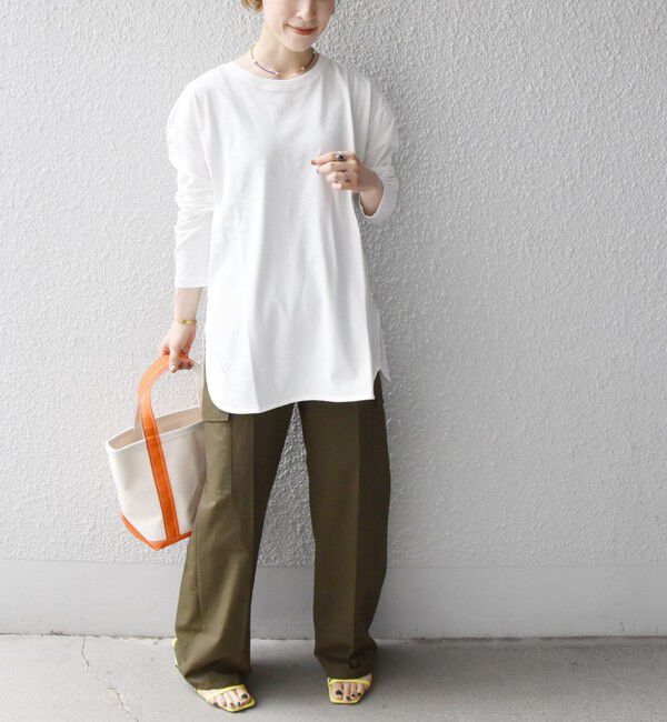 SHIPS any「SHIPS any:〈吸水速乾〉ラウンドヘム ロングスリーブ ワイド TEE」|Tシャツ・カットソー|