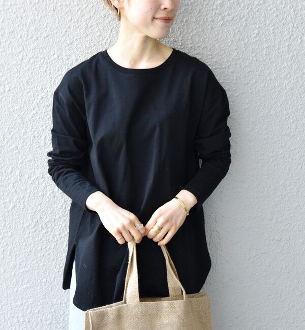 SHIPS any「SHIPS any:〈吸水速乾〉ラウンドヘム ロングスリーブ ワイド TEE」|Tシャツ・カットソー|