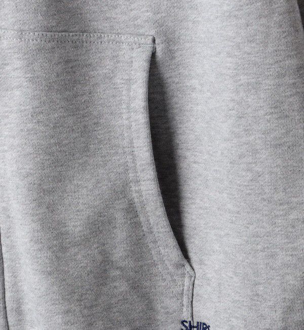 SHIPS「【WEB限定】SHIPS: マイクロ SHIPS 刺繍 ロゴ 裏毛 スウェット ジップ パーカー」|パーカー|