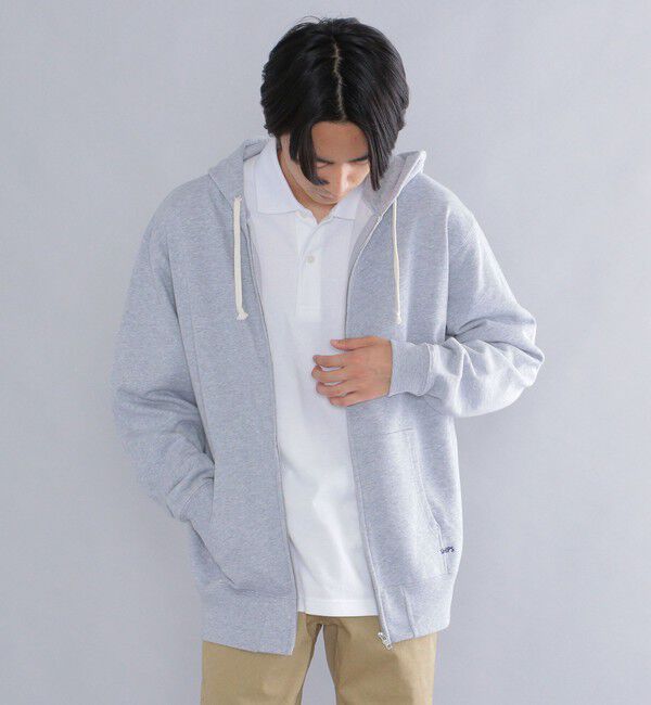 SHIPS「【WEB限定】SHIPS: マイクロ SHIPS 刺繍 ロゴ 裏毛 スウェット ジップ パーカー」|パーカー|