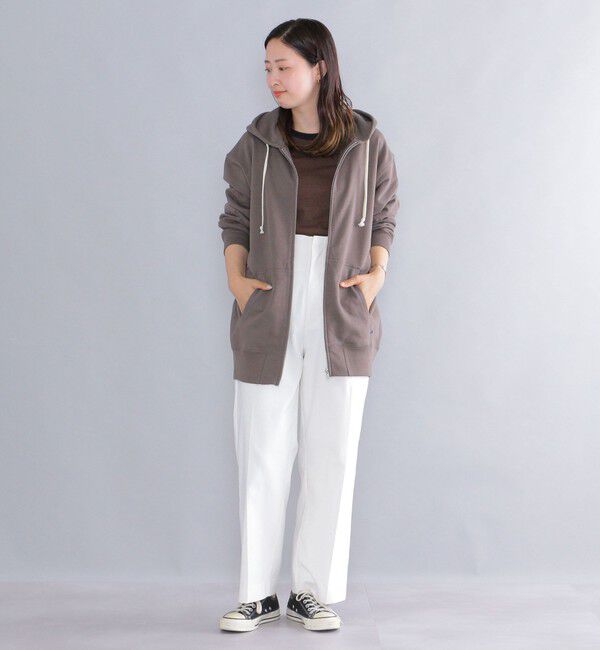 SHIPS「【WEB限定】SHIPS: マイクロ SHIPS 刺繍 ロゴ 裏毛 スウェット ジップ パーカー」|パーカー|