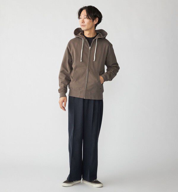 SHIPS「【WEB限定】SHIPS: マイクロ SHIPS 刺繍 ロゴ 裏毛 スウェット ジップ パーカー」|パーカー|