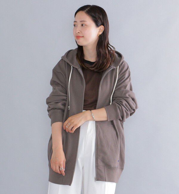 SHIPS「【WEB限定】SHIPS: マイクロ SHIPS 刺繍 ロゴ 裏毛 スウェット ジップ パーカー」|パーカー|