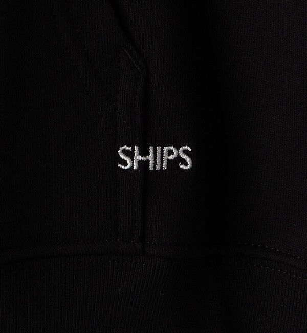 SHIPS「【WEB限定】SHIPS: マイクロ SHIPS 刺繍 ロゴ 裏毛 スウェット ジップ パーカー」|パーカー|