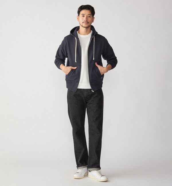 SHIPS「【WEB限定】SHIPS: マイクロ SHIPS 刺繍 ロゴ 裏毛 スウェット ジップ パーカー」|パーカー|