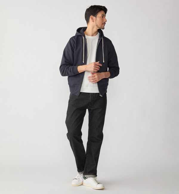 SHIPS「【WEB限定】SHIPS: マイクロ SHIPS 刺繍 ロゴ 裏毛 スウェット ジップ パーカー」|パーカー|