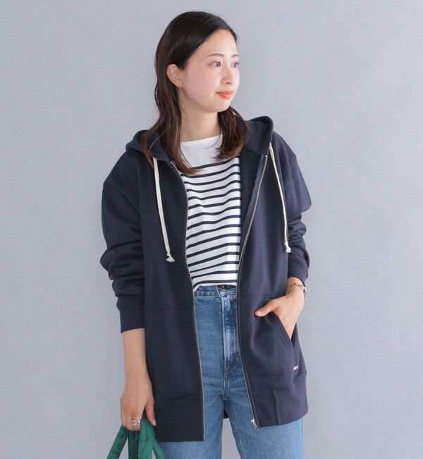 SHIPS「【WEB限定】SHIPS: マイクロ SHIPS 刺繍 ロゴ 裏毛 スウェット ジップ パーカー」|パーカー|