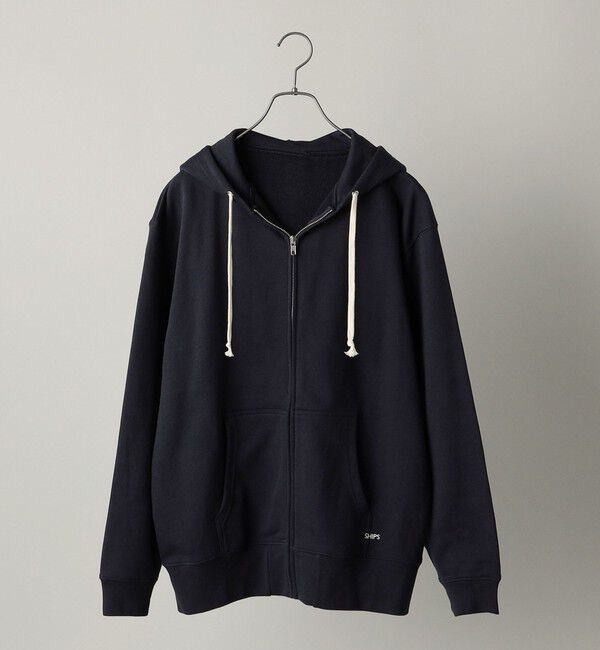 SHIPS「【WEB限定】SHIPS: マイクロ SHIPS 刺繍 ロゴ 裏毛 スウェット ジップ パーカー」|パーカー|