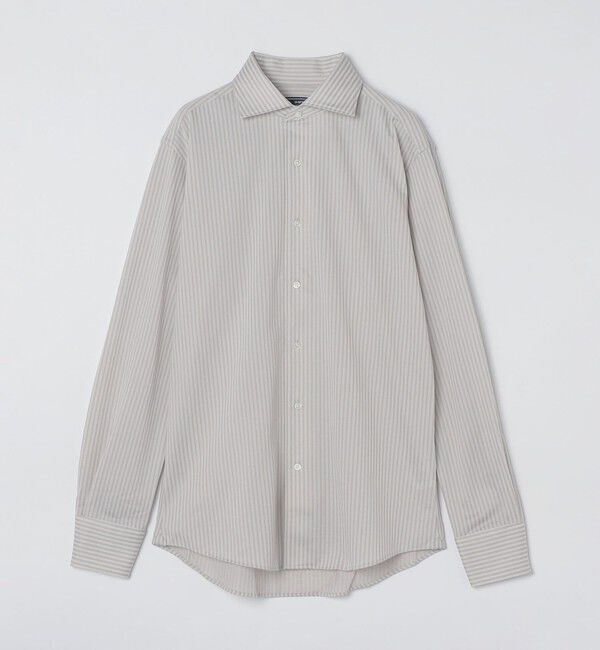 SHIPS「SHIPS: ALBINI ジャージー ロンスト ワンピースカラー シャツ」|シャツ・ブラウス|ベージュ系