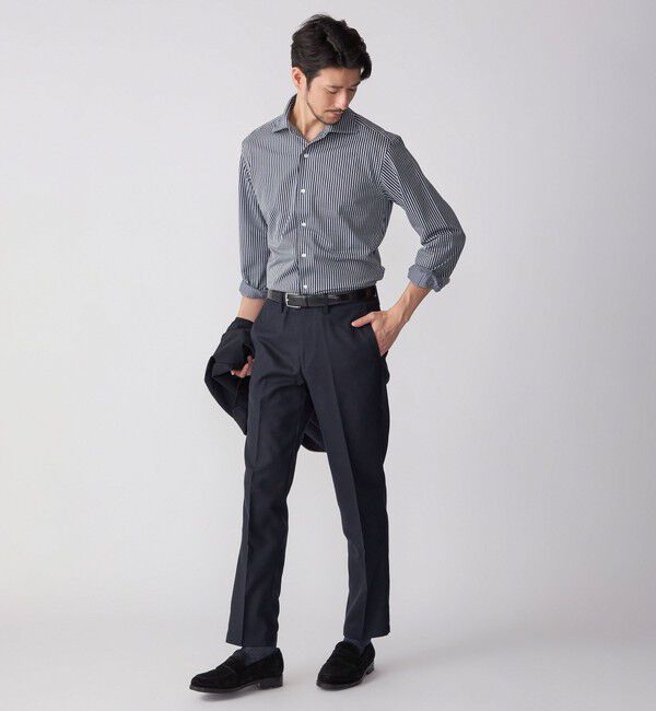 SHIPS「SHIPS: ALBINI ジャージー ロンスト ワンピースカラー シャツ」|シャツ・ブラウス|