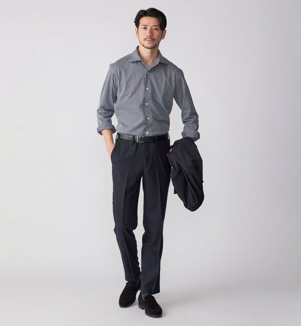 SHIPS「SHIPS: ALBINI ジャージー ロンスト ワンピースカラー シャツ」|シャツ・ブラウス|