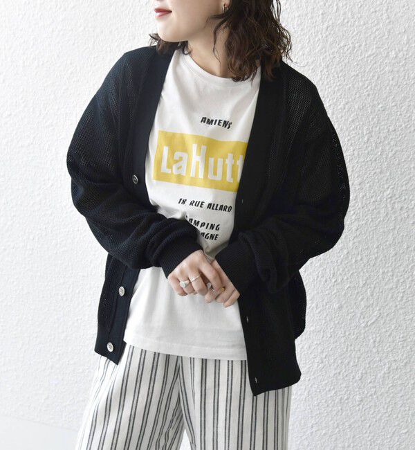 SHIPS any「SHIPS any: 〈洗濯機可能〉シアー ニット Vネック ボタン カーディガン◇」|カーディガン|