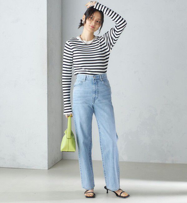 SHIPS for women「〈手洗い可能〉綿 ナイロン 袖 フレア クルーネック リブ ニット 24SS ◇」|ニット・セーター|