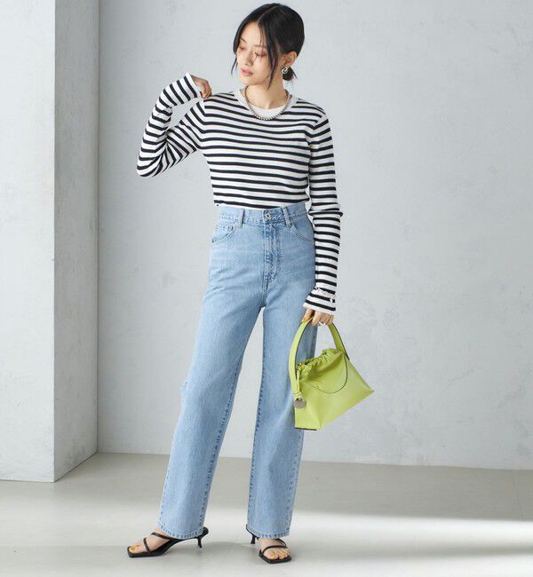 SHIPS for women「〈手洗い可能〉綿 ナイロン 袖 フレア クルーネック リブ ニット 24SS ◇」|ニット・セーター|