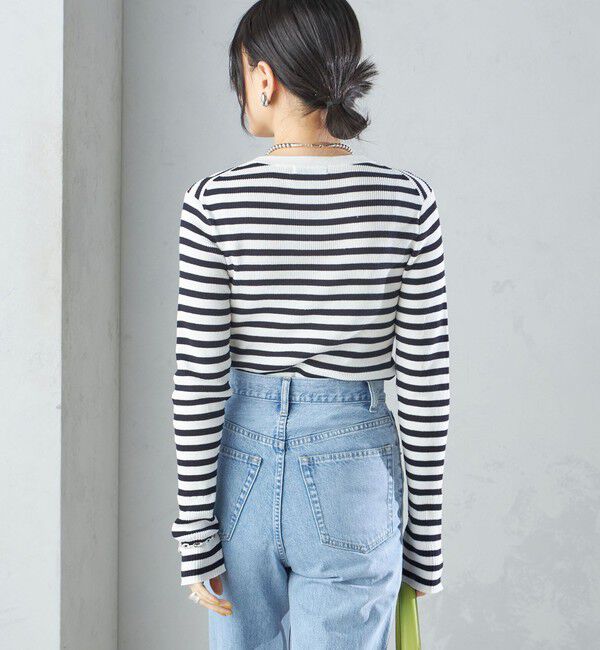 SHIPS for women「〈手洗い可能〉綿 ナイロン 袖 フレア クルーネック リブ ニット 24SS ◇」|ニット・セーター|