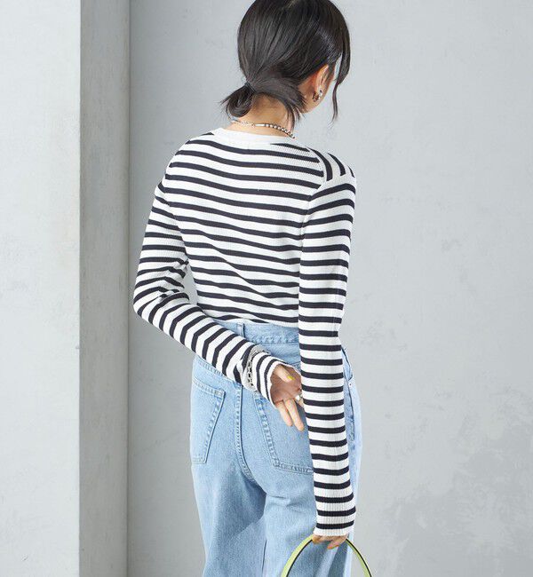 SHIPS for women「〈手洗い可能〉綿 ナイロン 袖 フレア クルーネック リブ ニット 24SS ◇」|ニット・セーター|