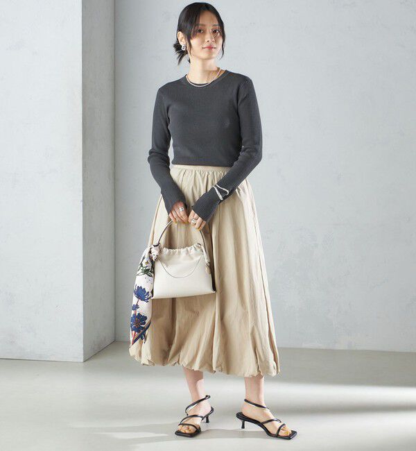 SHIPS for women「〈手洗い可能〉綿 ナイロン 袖 フレア クルーネック リブ ニット 24SS ◇」|ニット・セーター|