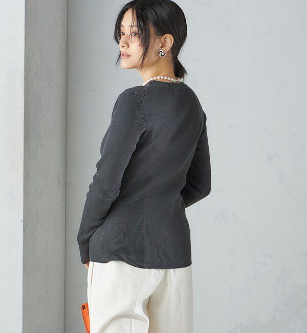 SHIPS for women「〈手洗い可能〉綿 ナイロン 袖 フレア クルーネック リブ ニット 24SS ◇」|ニット・セーター|