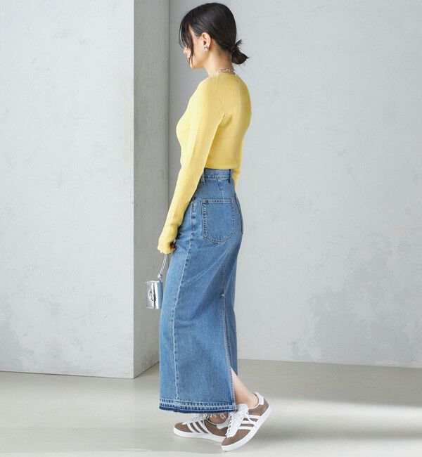 SHIPS for women「〈手洗い可能〉綿 ナイロン 袖 フレア クルーネック リブ ニット 24SS ◇」|ニット・セーター|