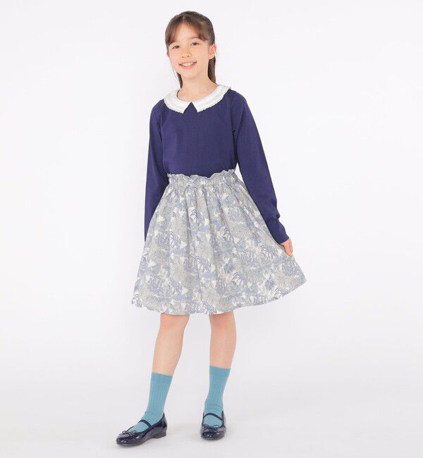 SHIPS KIDS「SHIPS KIDS:140～150cm / レース カラー 長袖 TEE」|Tシャツ・カットソー|