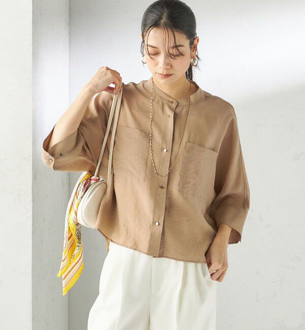 SHIPS for women「〈手洗い可能〉シルク混 シアー 羽織 シャツ」|シャツ・ブラウス|