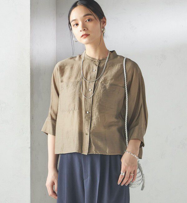 SHIPS for women「〈手洗い可能〉シルク混 シアー 羽織 シャツ」|シャツ・ブラウス|