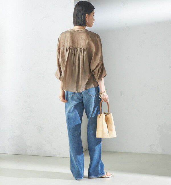 SHIPS for women「〈手洗い可能〉シルク混 シアー 羽織 シャツ」|シャツ・ブラウス|