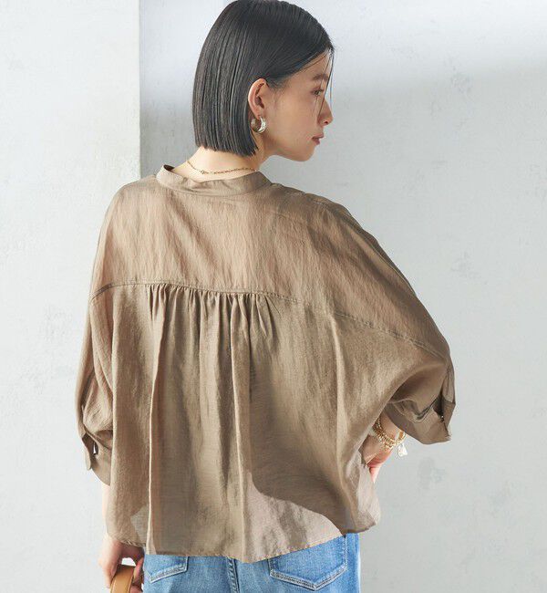 SHIPS for women「〈手洗い可能〉シルク混 シアー 羽織 シャツ」|シャツ・ブラウス|